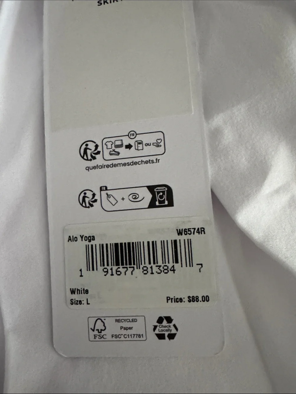 ALO Yoga White Pleated Circle Skirt
